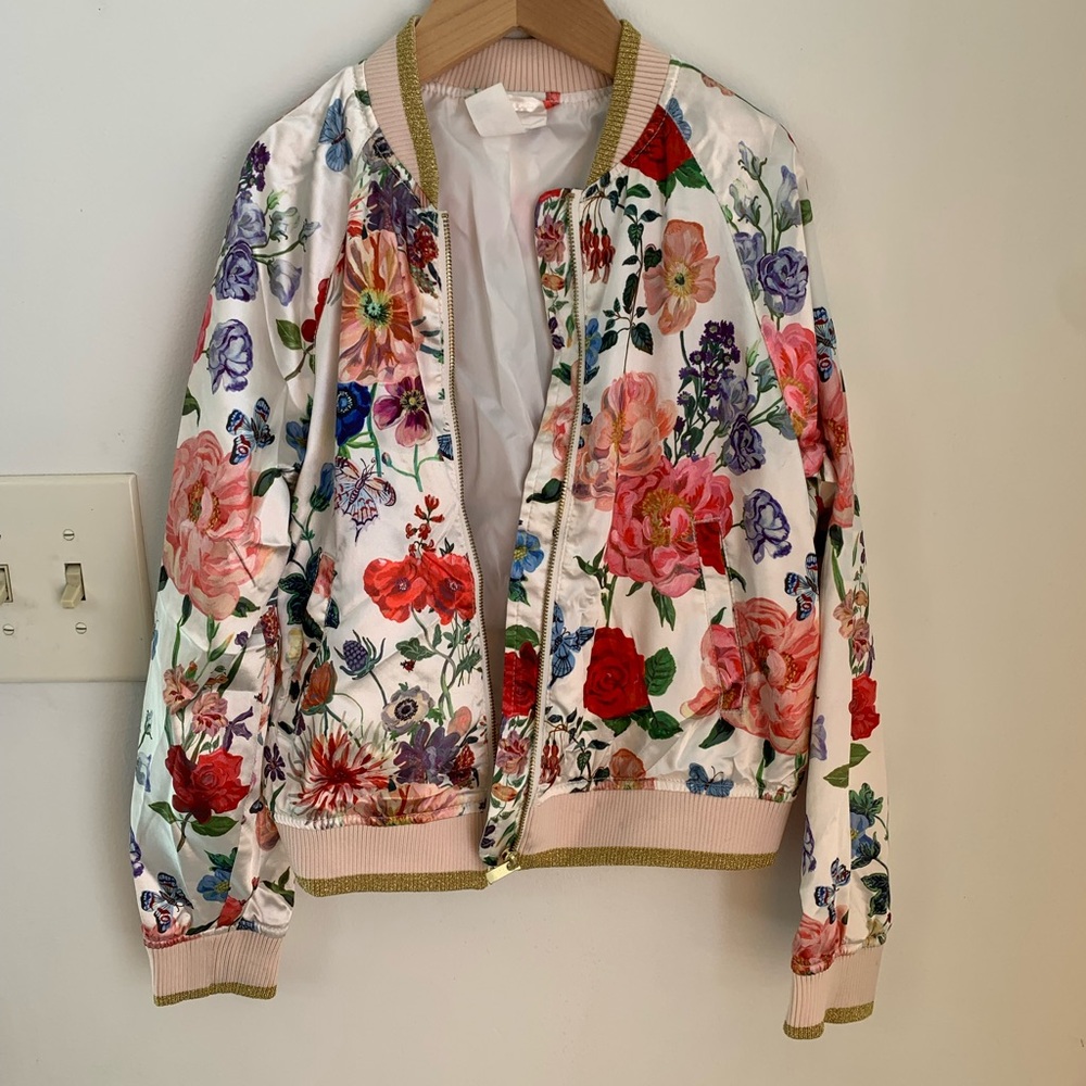 Nathalie Lete x H&M silky floral jacket 8-9Y